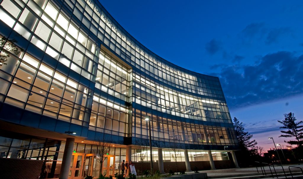 Night view of Wharton Center for Performing Arts