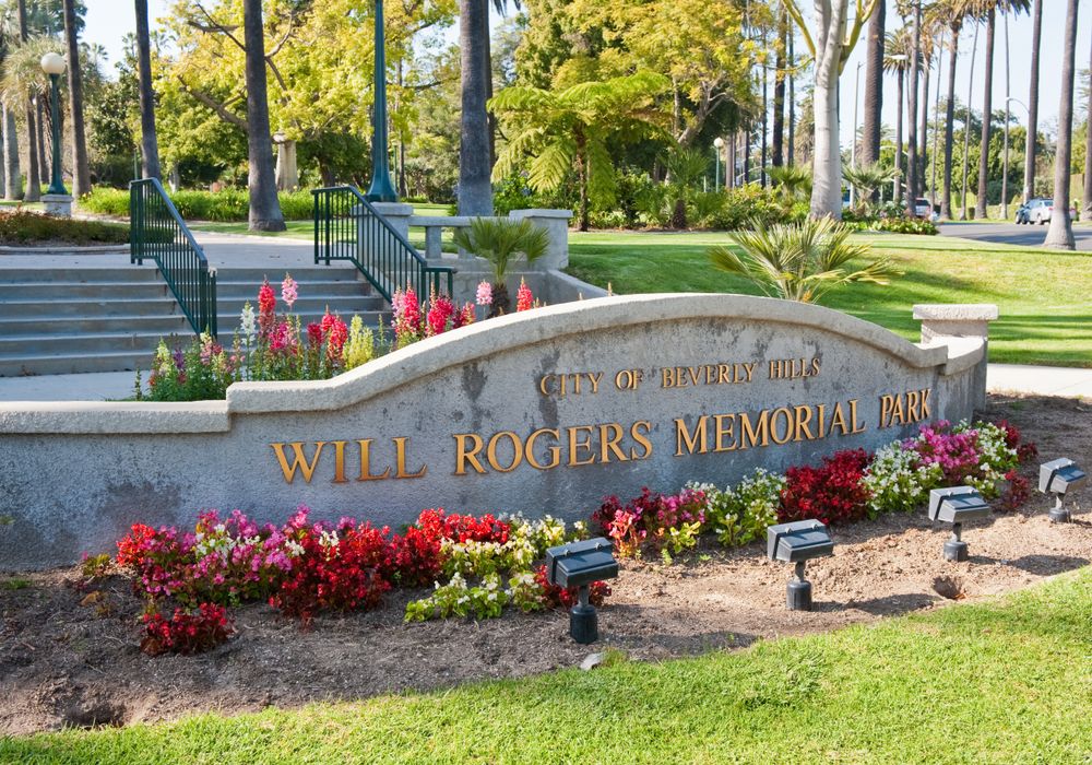Signage of Will Rogers Memorial Park