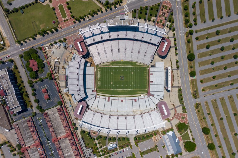 Aerial view of Williams-Brice Stadium