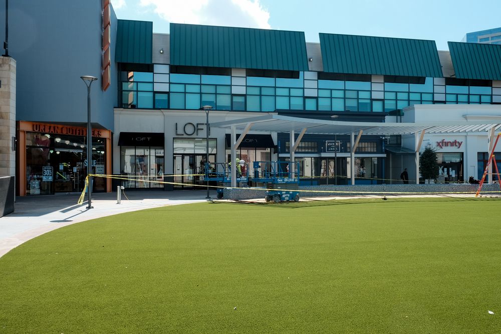 Lawn outside the Woodlands Mall