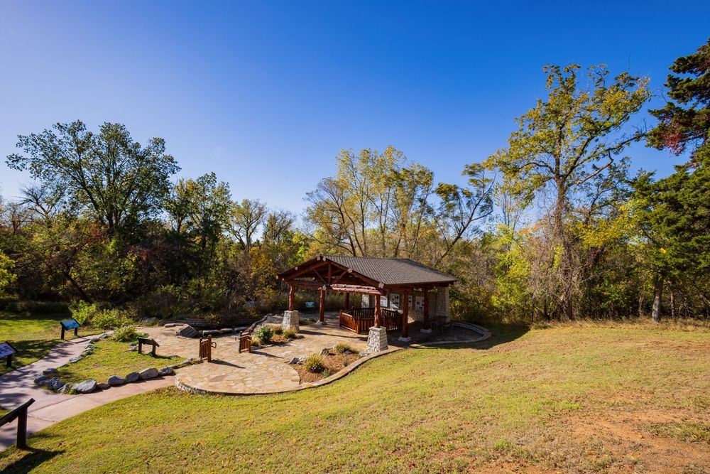A shaded area in Boiling Springs State Park