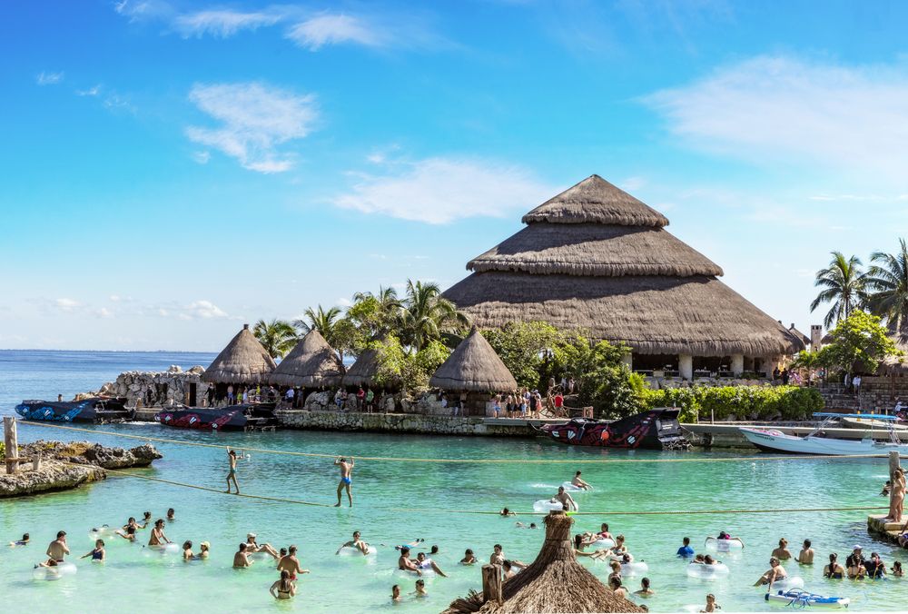 People swimming at Xcaret Park