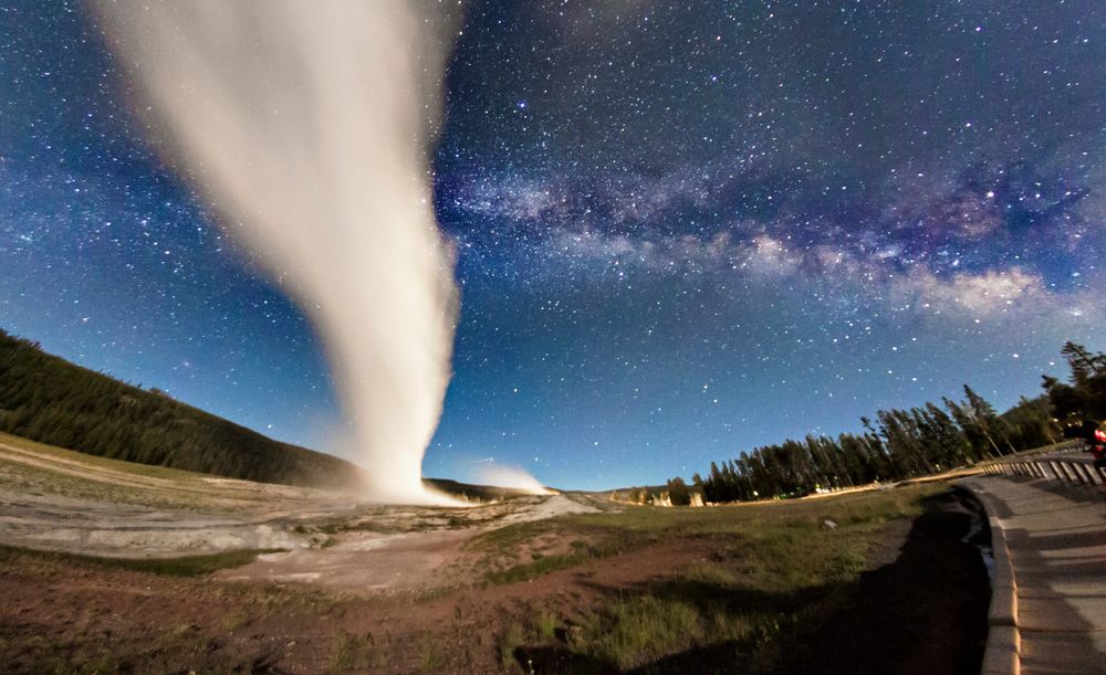 View of the milky way from Yellowstone National Park