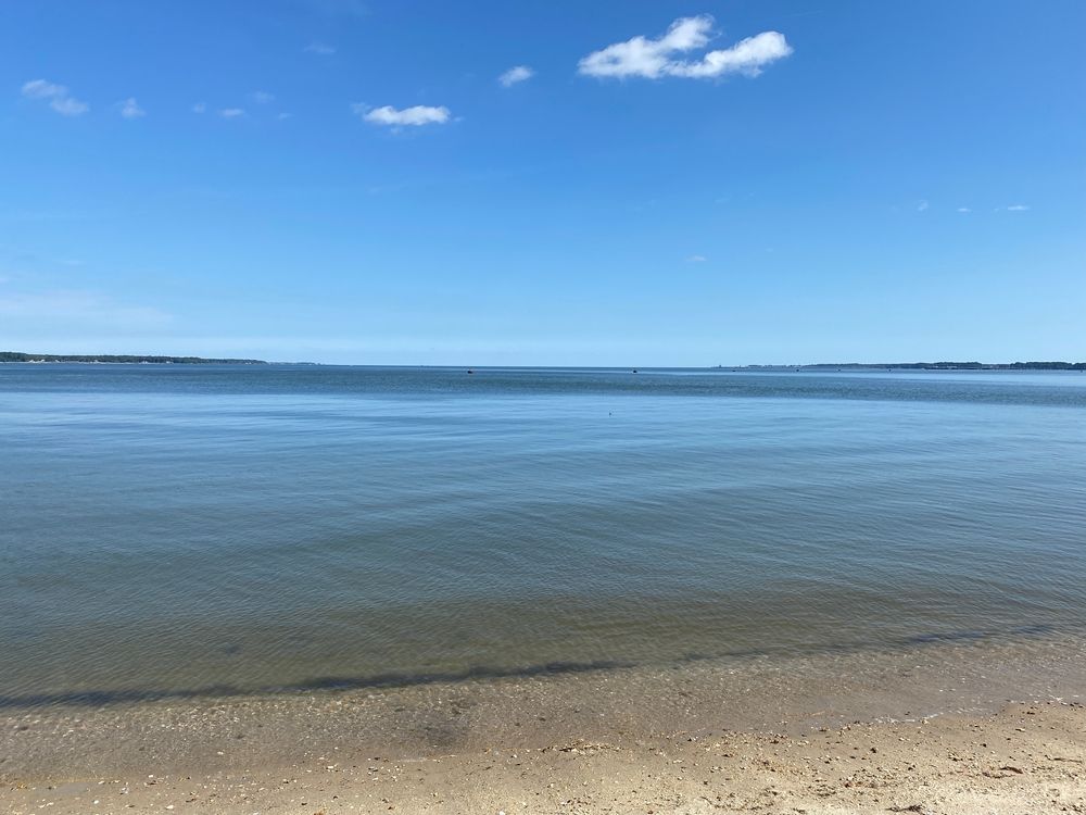Calm waters of Yorktown Beach