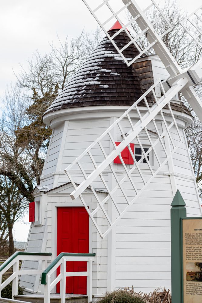 Close view of the Yorktown Windmill