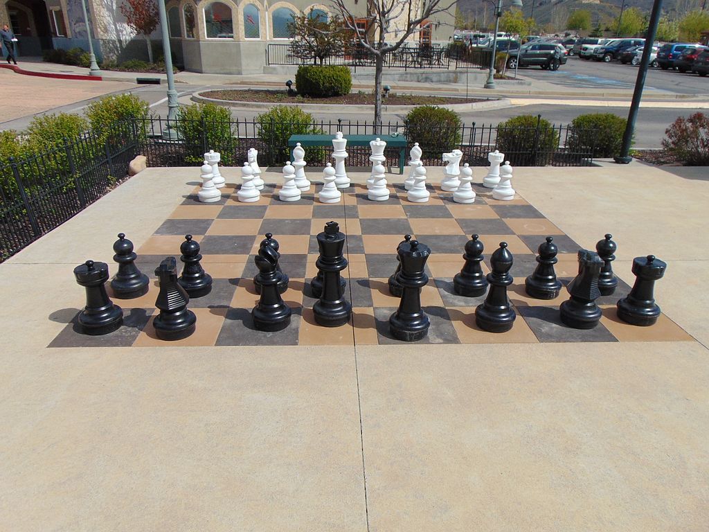 Giant outdoor chess at Zermatt Utah Resort and Spa