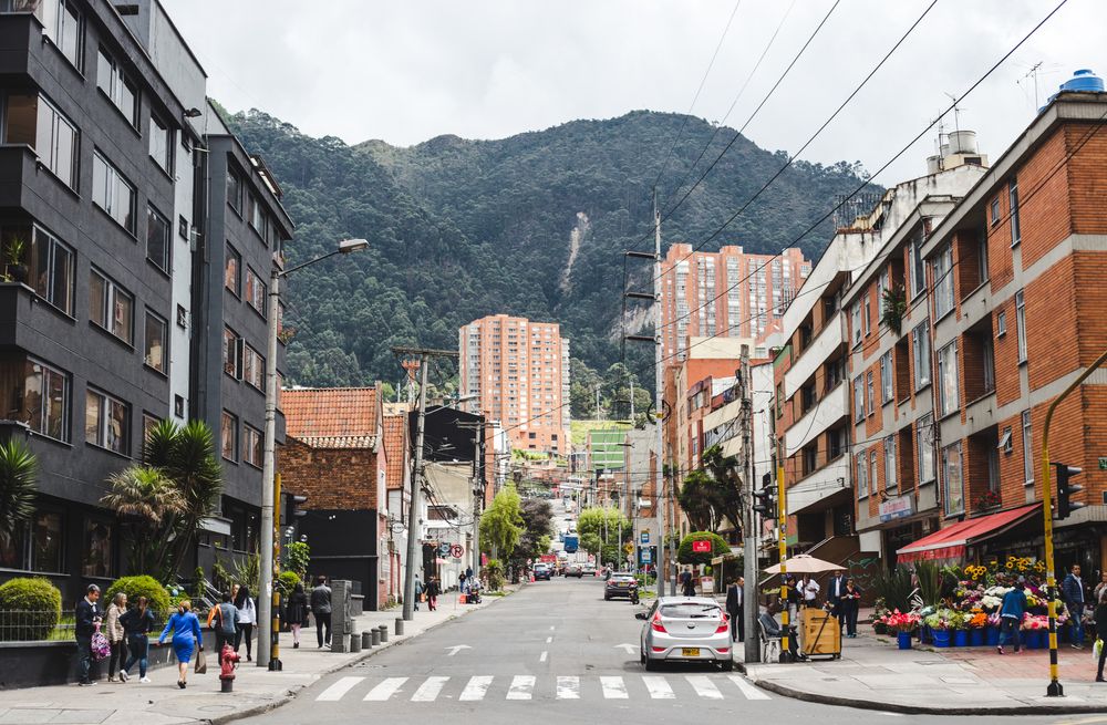 The road of Zona G in Bogota