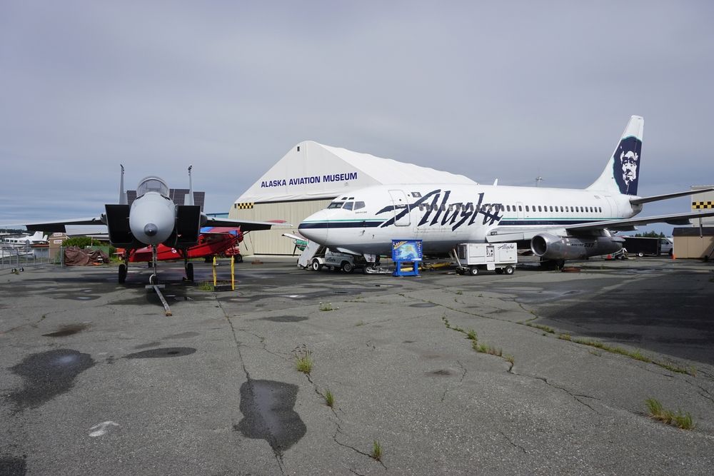 Aircraft on the grounds of Alaska Aviation Museum