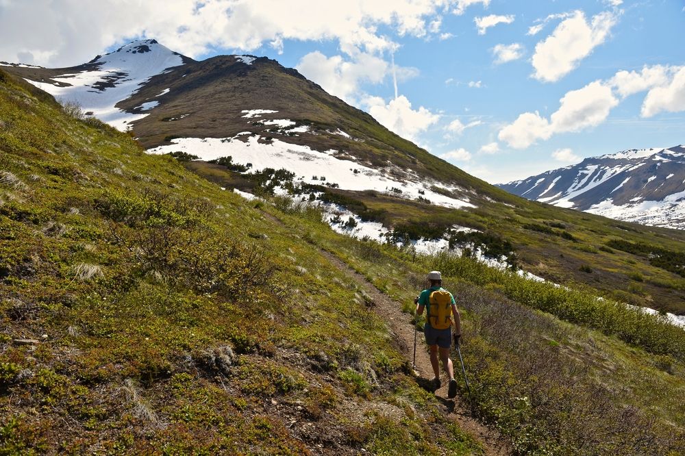A hiker at Chugach State Park