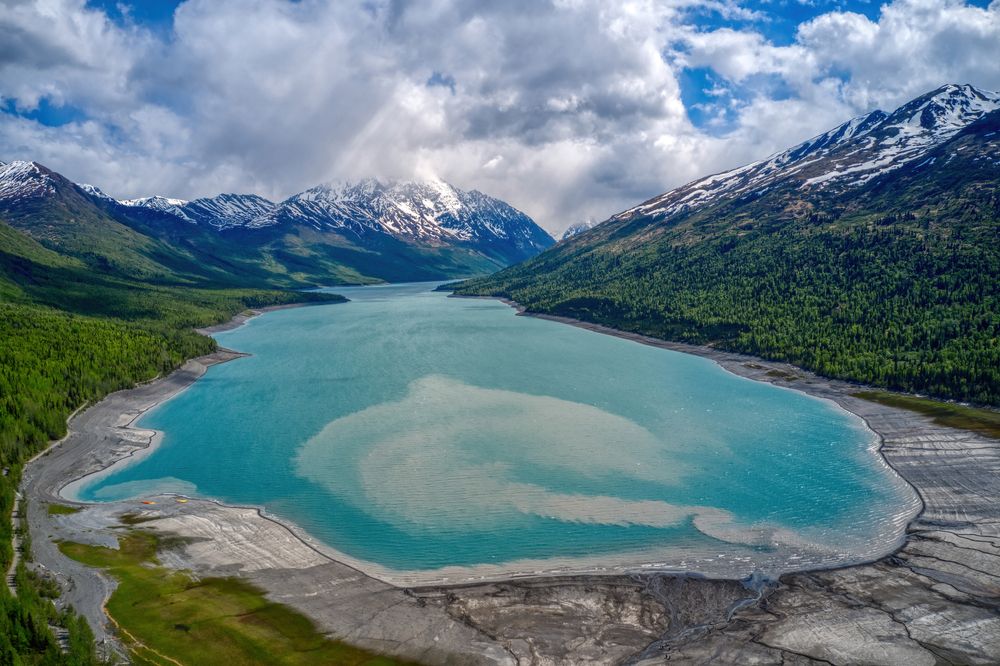 Scenic view of Eklutna Lake