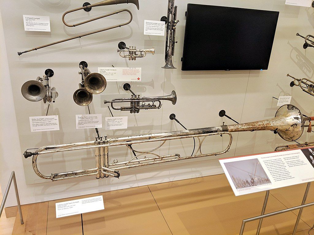 Trumpet exhibit in Musical Instrument Museum