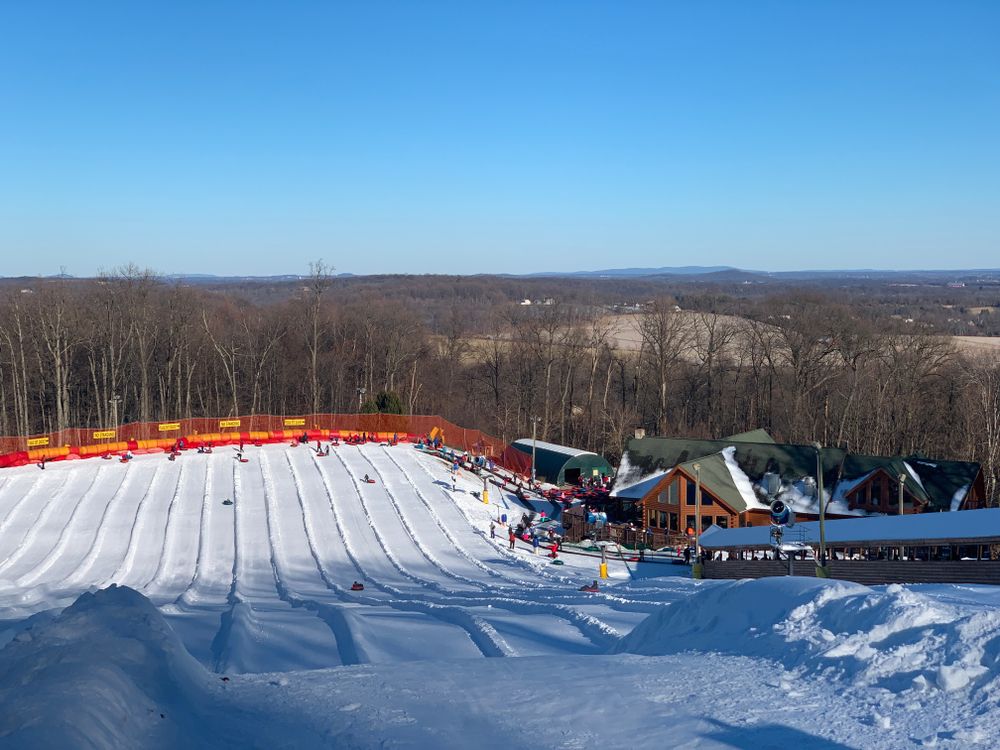 Snow-tubing lanes at the Liberty Mountain Resort