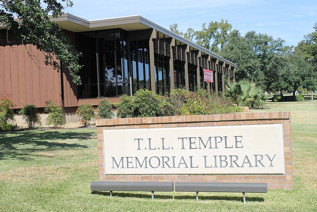 Welcome sign of T.L.L. Temple Library