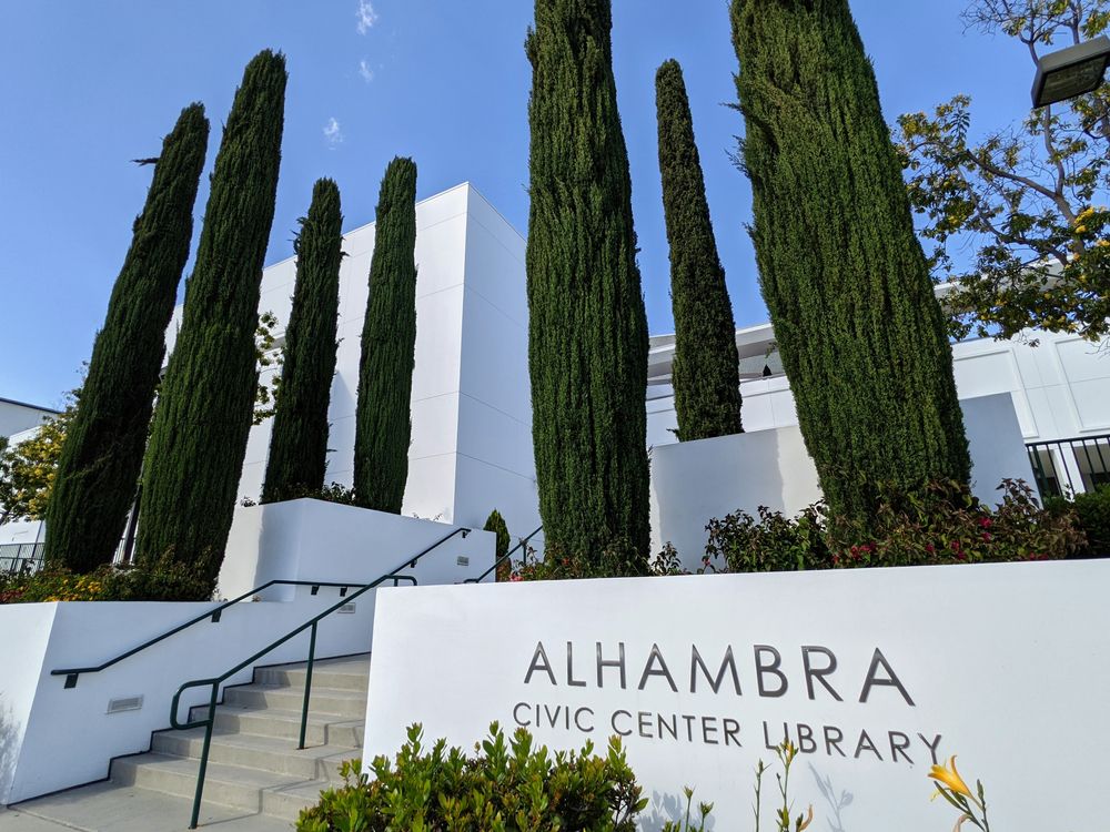 Exterior of Alhambra Civic Center Library