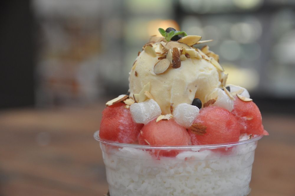 Shaved ice dessert in Anaheim Packing District