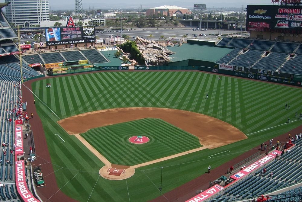 Aerial view of the Angel Stadium