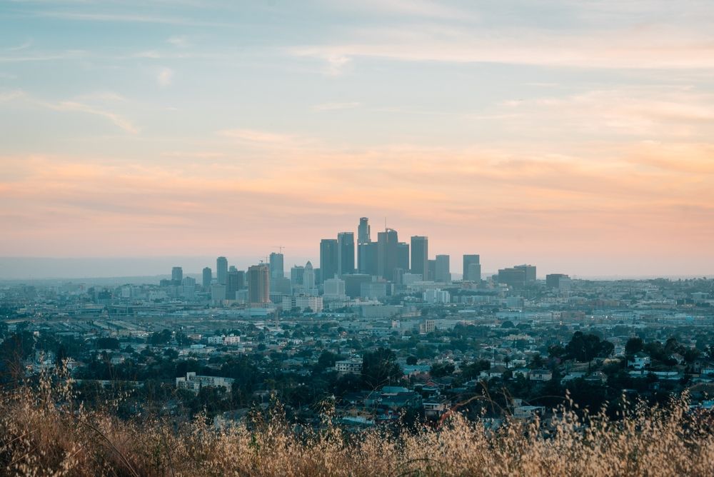 View of downtown Los Angeles from Ascot Hills Park