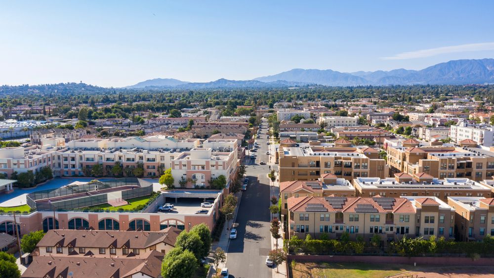 Aerial view of Downtown Alhambra