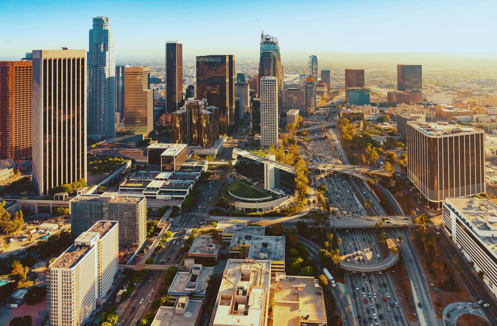 Aerial view of Downtown Los Angeles