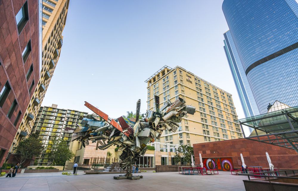 Sculpture on the grounds of Museum of Contemporary Art Los Angeles