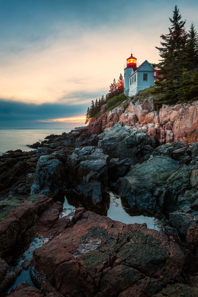 Scenic view of Bass Harbor Head Lighthouse