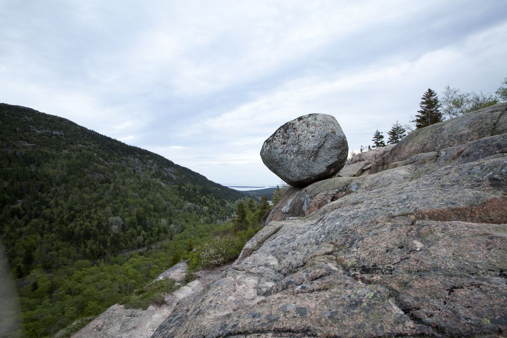 The Boulder Bubble Rock on the edge of a mountain