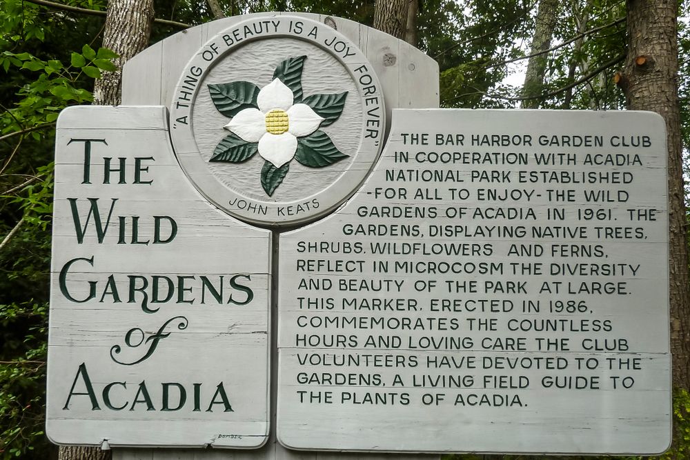 History marker of Wild Gardens of Acadia