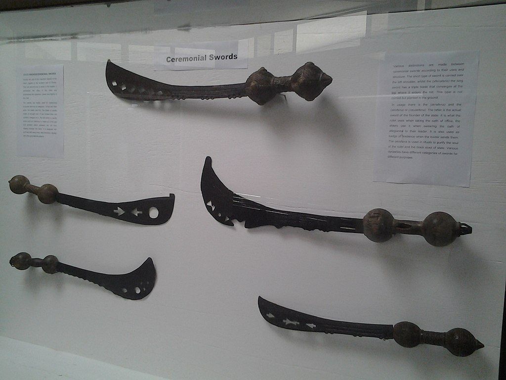 Pre-colonial royal machetes exhibit in National Museum of Ghana