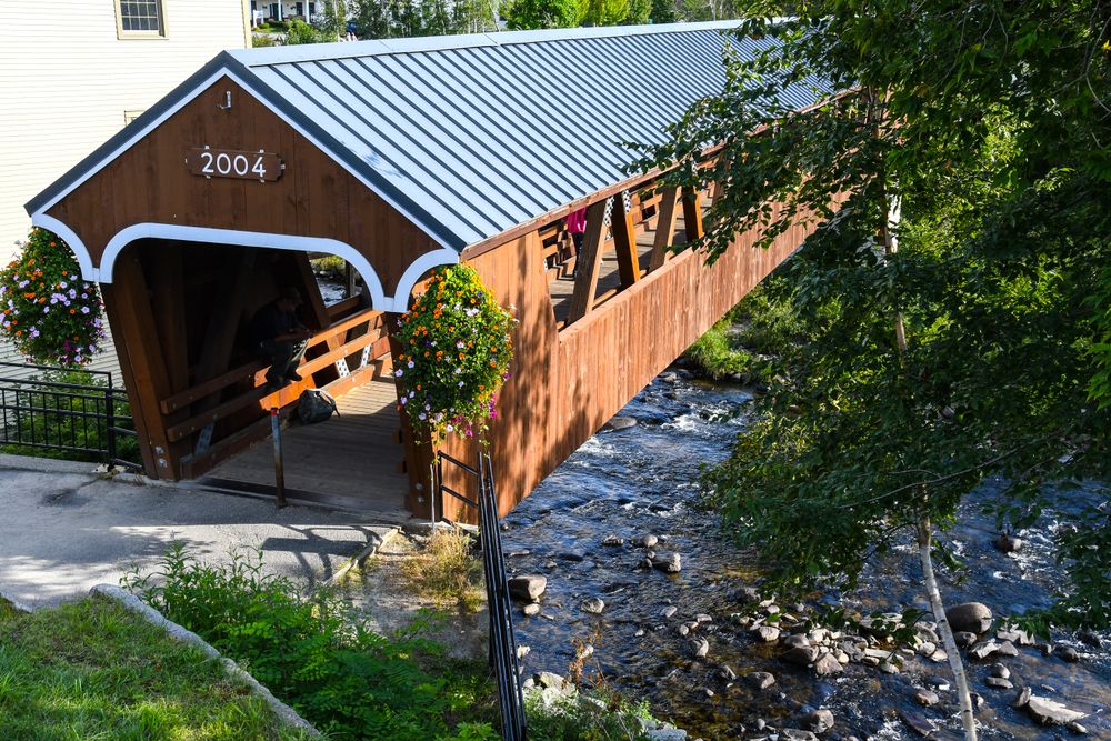 View of Riverwalk Covered Bridge