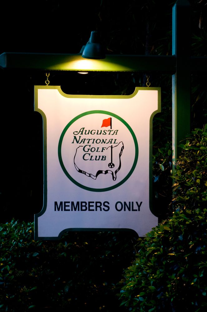Welcome sign of Augusta National Golf Club
