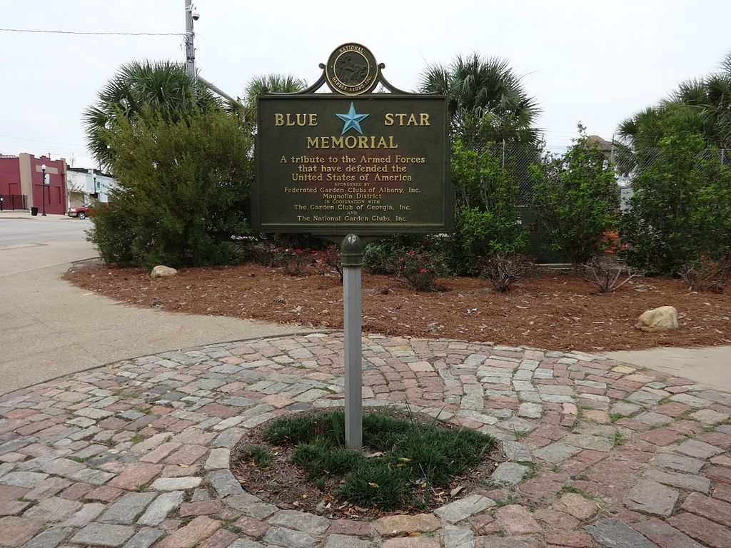 A memorial marker along RiverFront Park