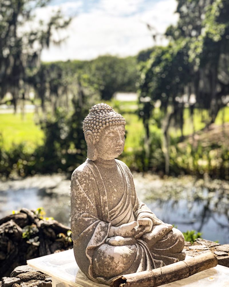 A buddha statue at the Buddha Temple at Jungle Gardens