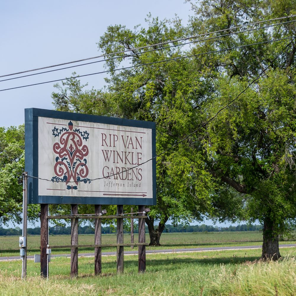 Signage of Rip Van Winkle Gardens