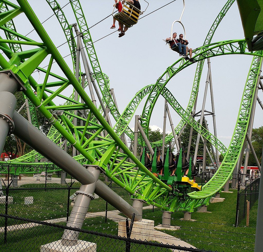Monster rollercoaster ride at Adventureland Park