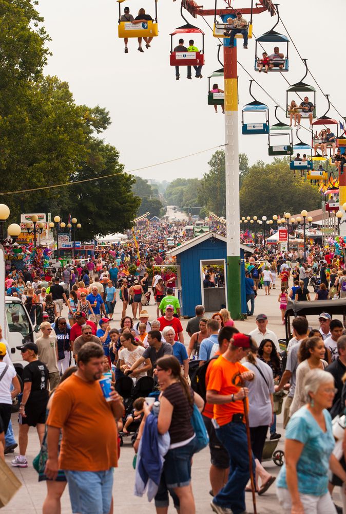 People at the Iowa State Fairgrounds