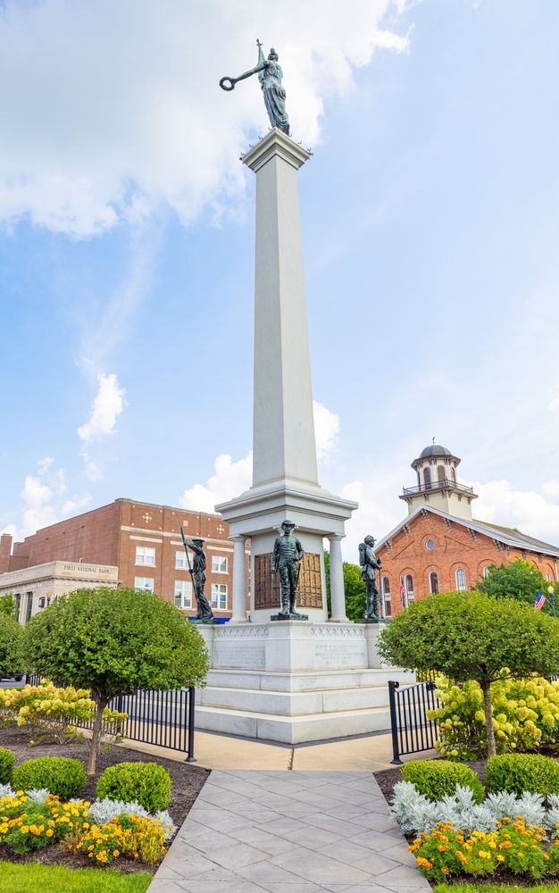 Daytime view of Steuben County Soldiers Monument