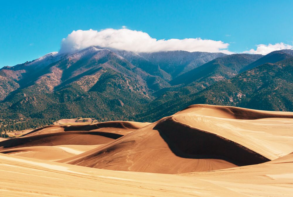 A san mountain at Great Sand Dunes park.
