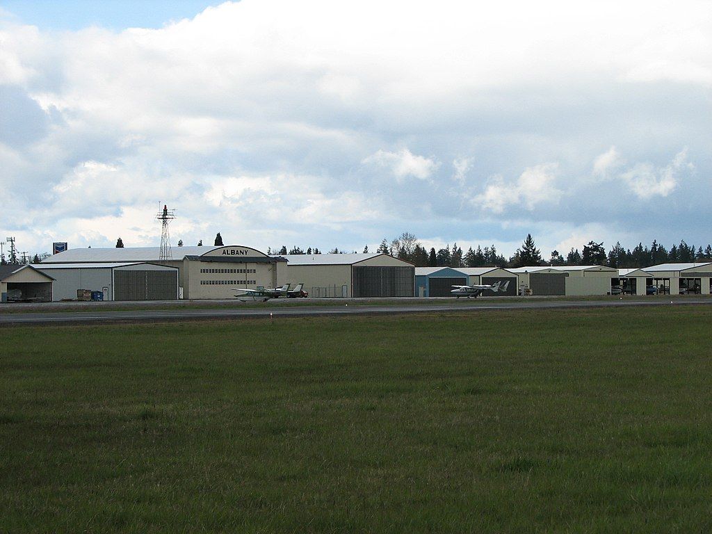 Farther view of the exterior of Albany Municipal Airport.