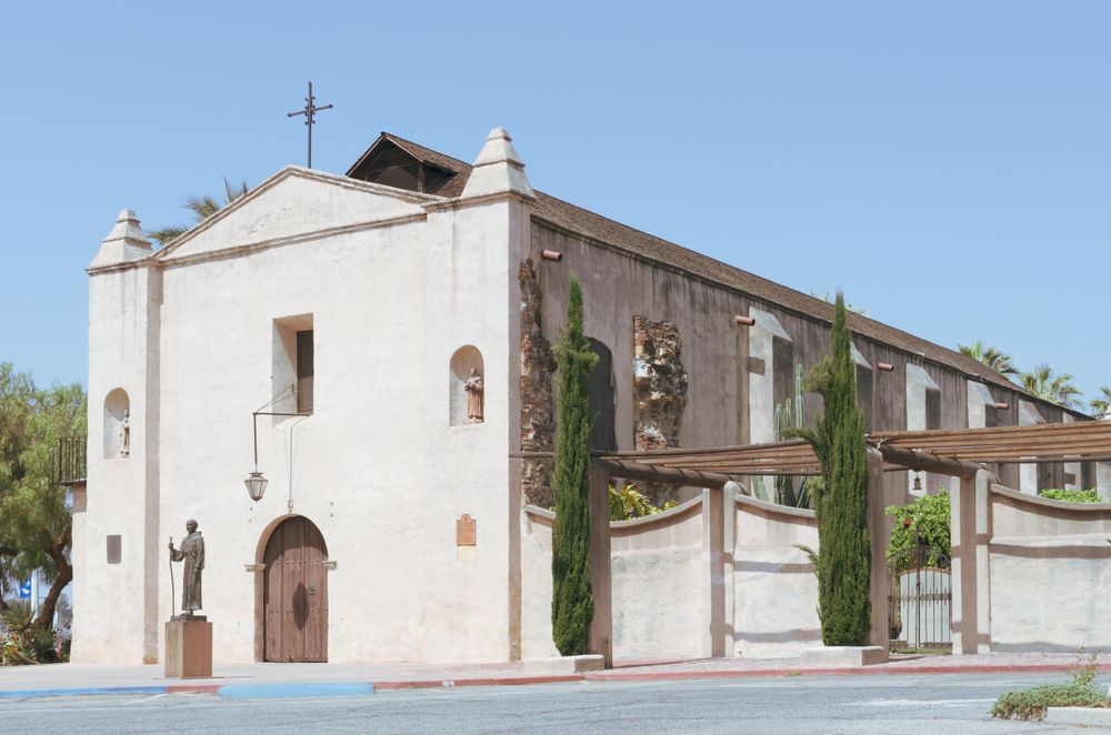 Side exterior of Mission San Gabriel