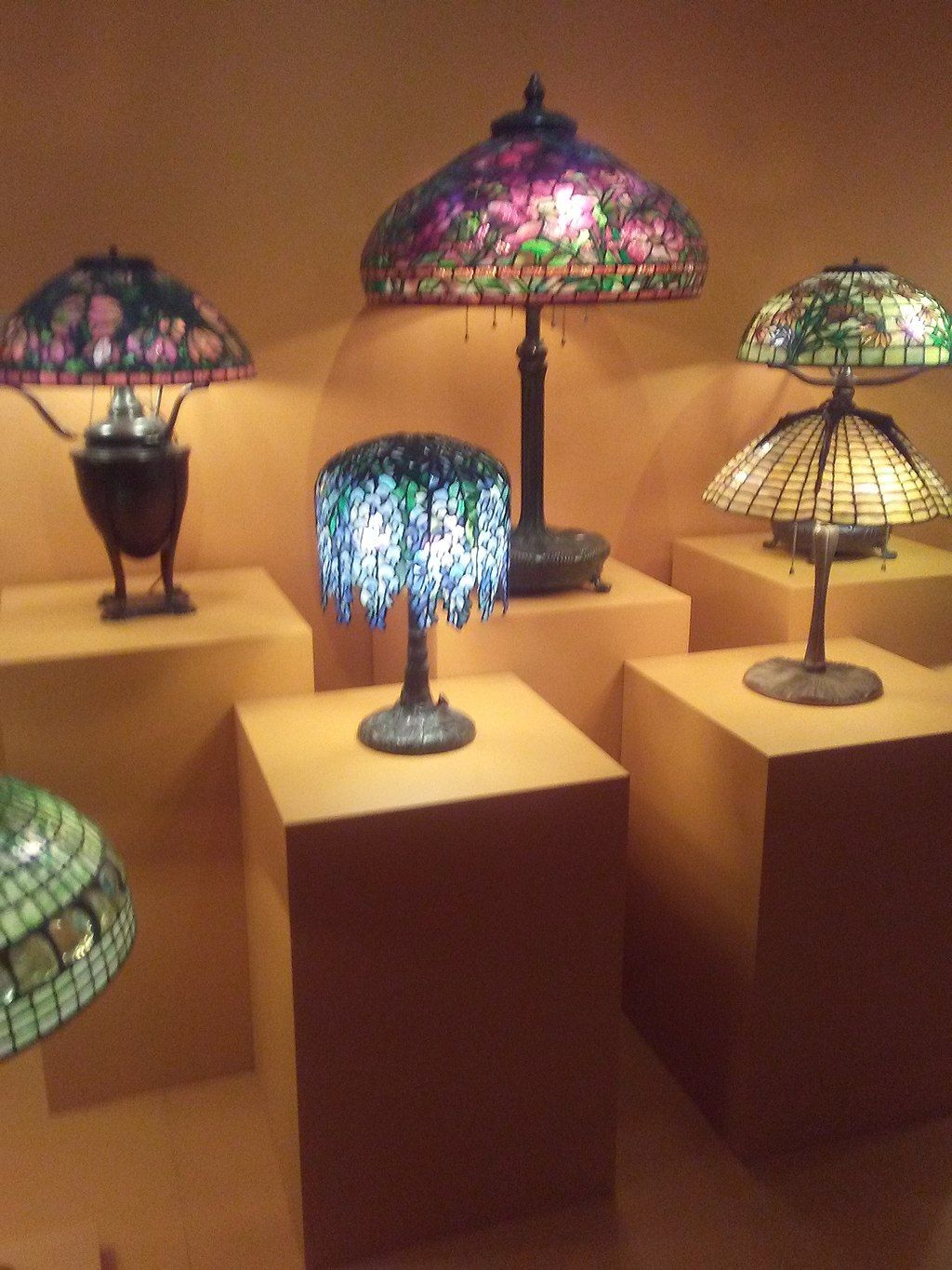 Tiffany lamps display at Charles Hosmer Morse Museum of American Art.