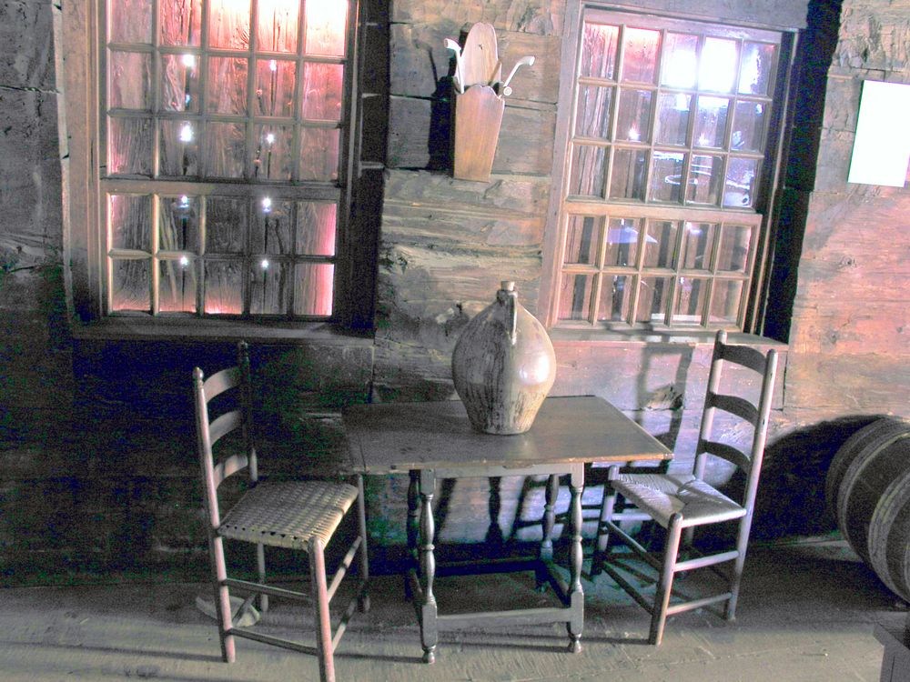 Interior of a house at Fort Western