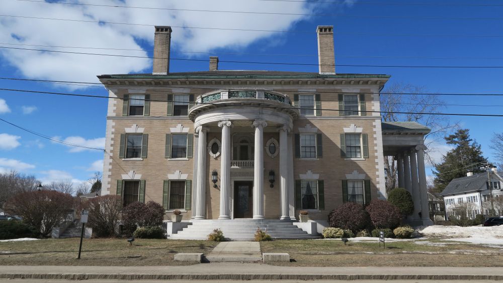 Front view of Governor Hill Mansion