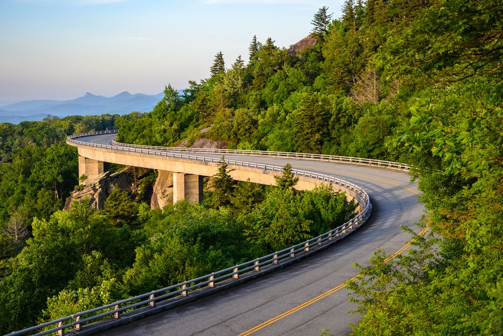 The road of Blue Ridge Parkway