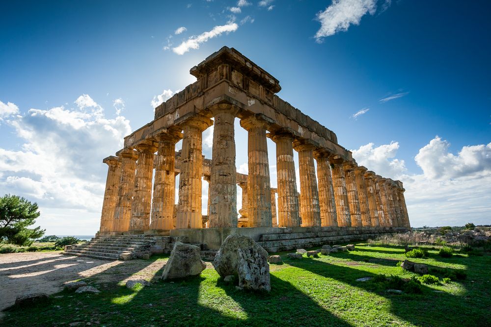 Ruins of Greek Temple in Sicily