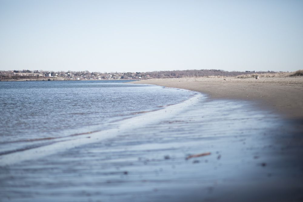 The waters of Sandy Point Beach