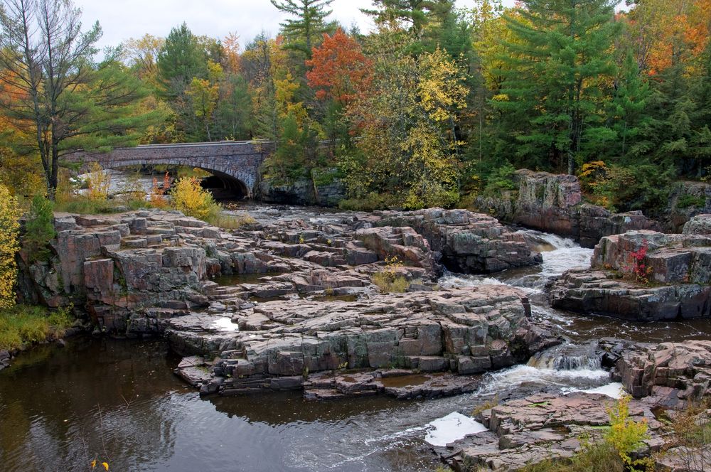 Scenic rock formations at Dells of the Eau Claire Park