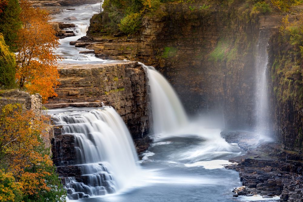 Beautiful waterfall at Ausable Chasm