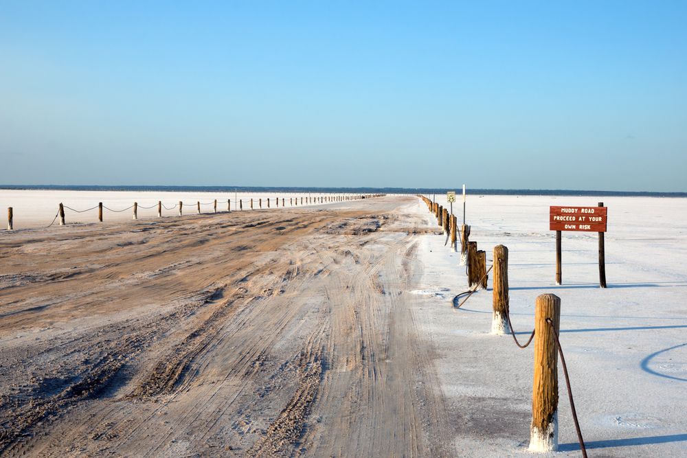 Road entrance to Salt Plains National Wildlife Refuge