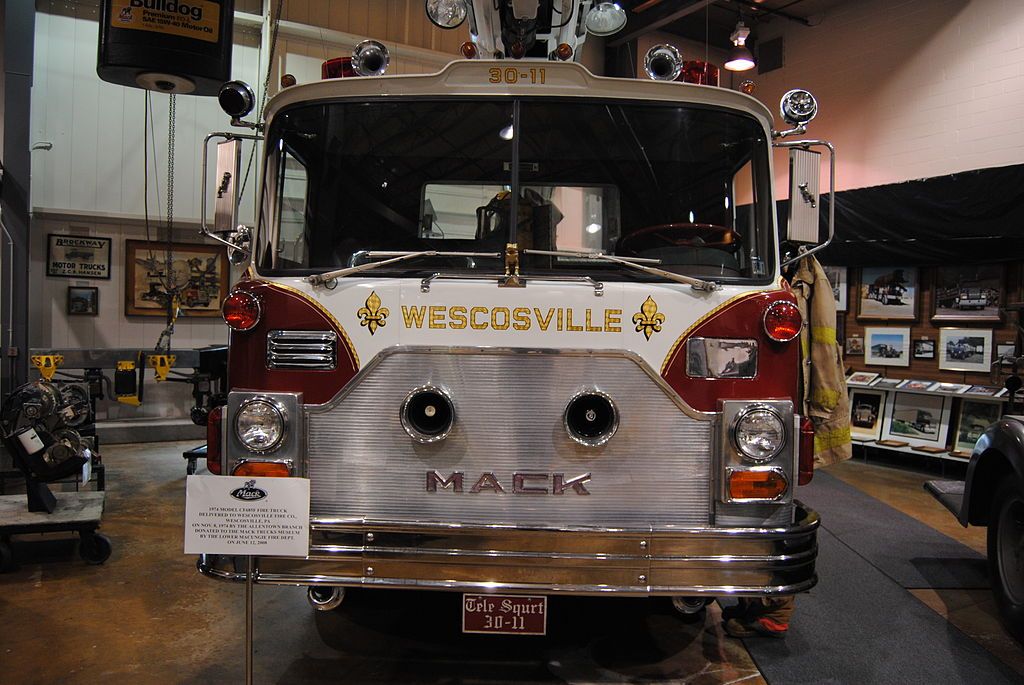 Fire truck displayed in Mack Trucks Museum