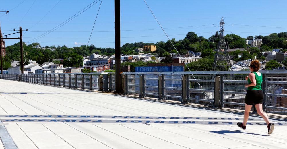 A jogger on Manayunk Bridge Trail